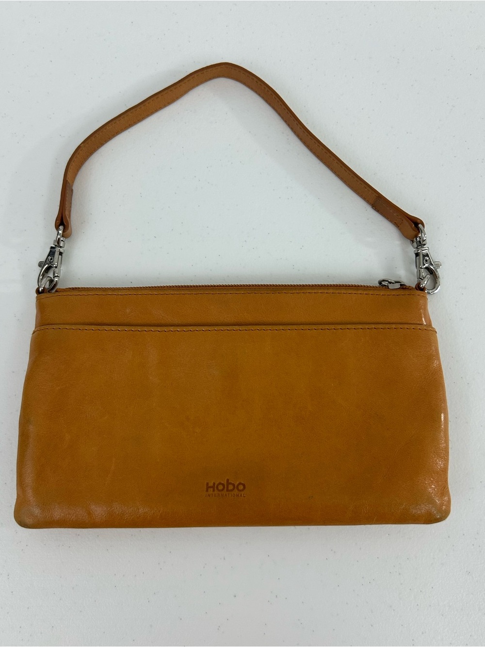 Hobo International Tan Leather 3 Zipper Convertible Wristlet